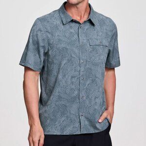 NWT Men Palm Grove Woven Outdoor Blue Shirt Size M